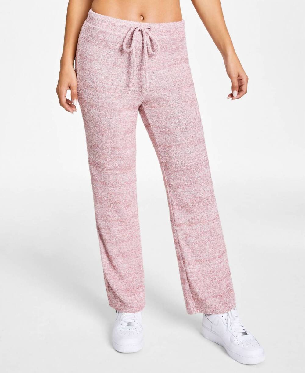 NEW JENNI BY JENNIFER MOORE women's fuzzy knit pants in withered rose